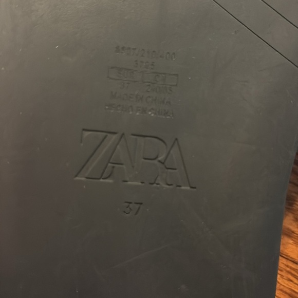 Zara women’s textile denim blue knot slide sandals flat NWOT size 7 - Picture 7 of 10